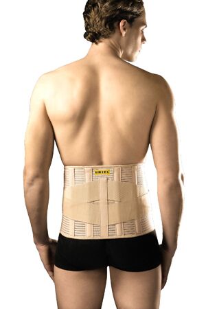 Dr. Scholl's Adjustable Compression Back Support with Massaging Gel, Breathable Fabric, Shock-Absorbing Back Brace, Built-in Gel Padding & Support (